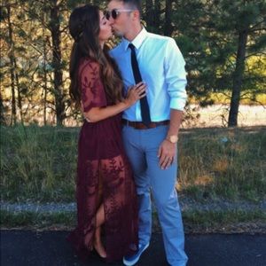 Gorgeous wine lace dress